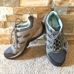 Columbia Teal Grey Hiking Sneakers, EUC, 37/7